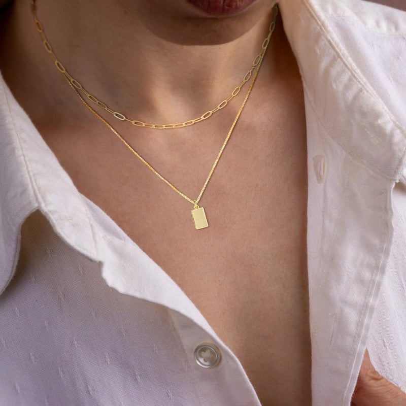 MFRYK Gold/Silver Necklaces Stack For Women,14K Gold/Sterling Silver Plated Simple Layered Choker Necklaces For Women,Stackable Multilayer Pearl Cross Disc Circle Pendant Cuban Herringbone Snake Paperclip Chain Necklaces Set Jewelry Gift for Women - Image 4